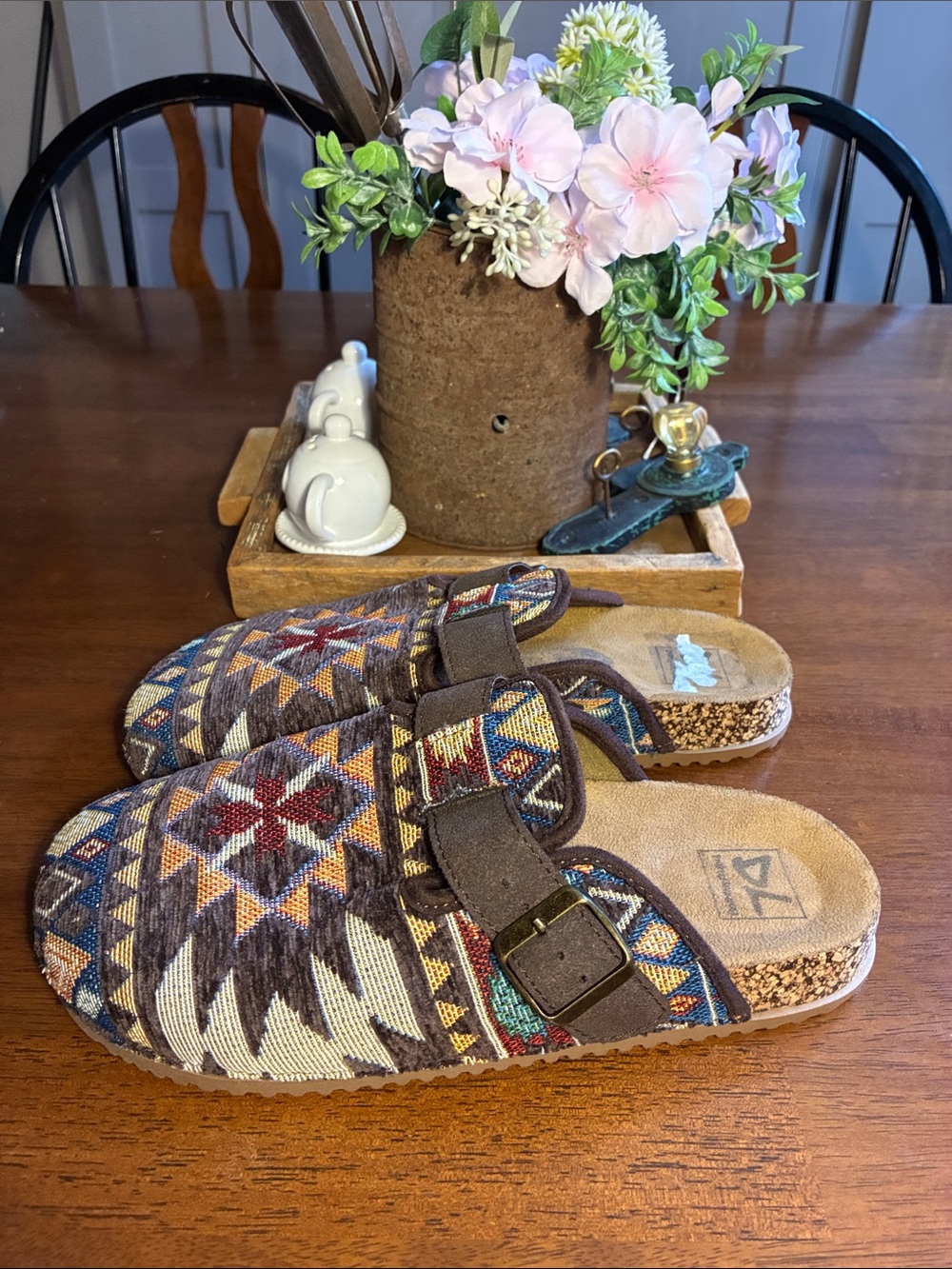 Dirty Laundry Bebidas Woven Tapestry Platform Clogs Boho Size 10 New